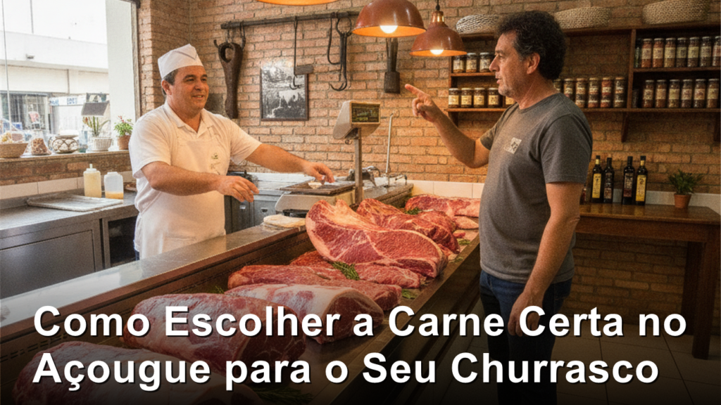 Balcao de acougue brasileiro com cortes de carne fresca