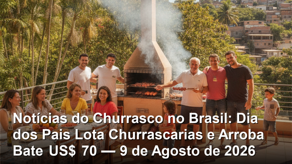 Familia reunida em churrasco de Dia dos Pais no Brasil