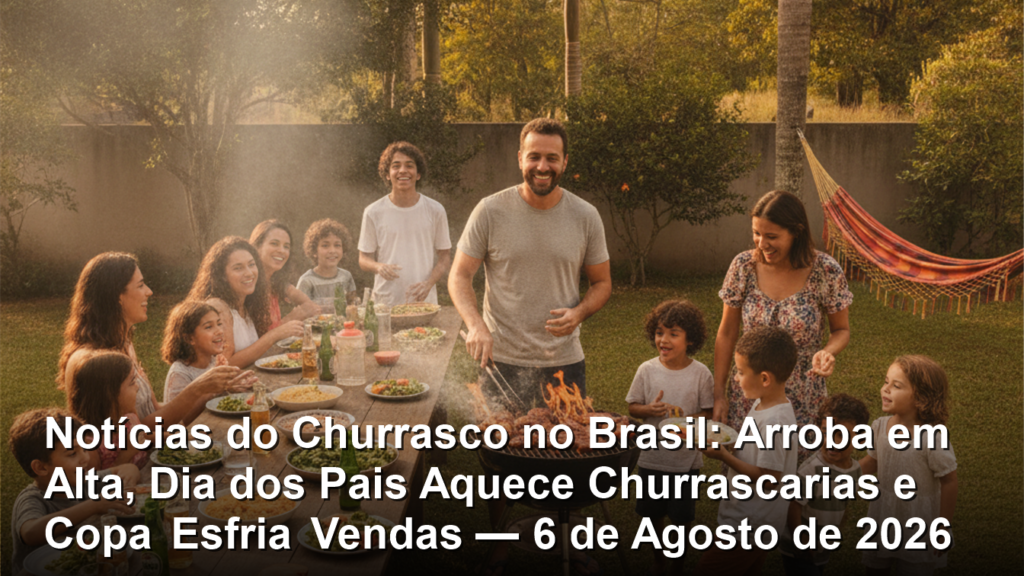 Familia brasileira reunida em churrasco no quintal
