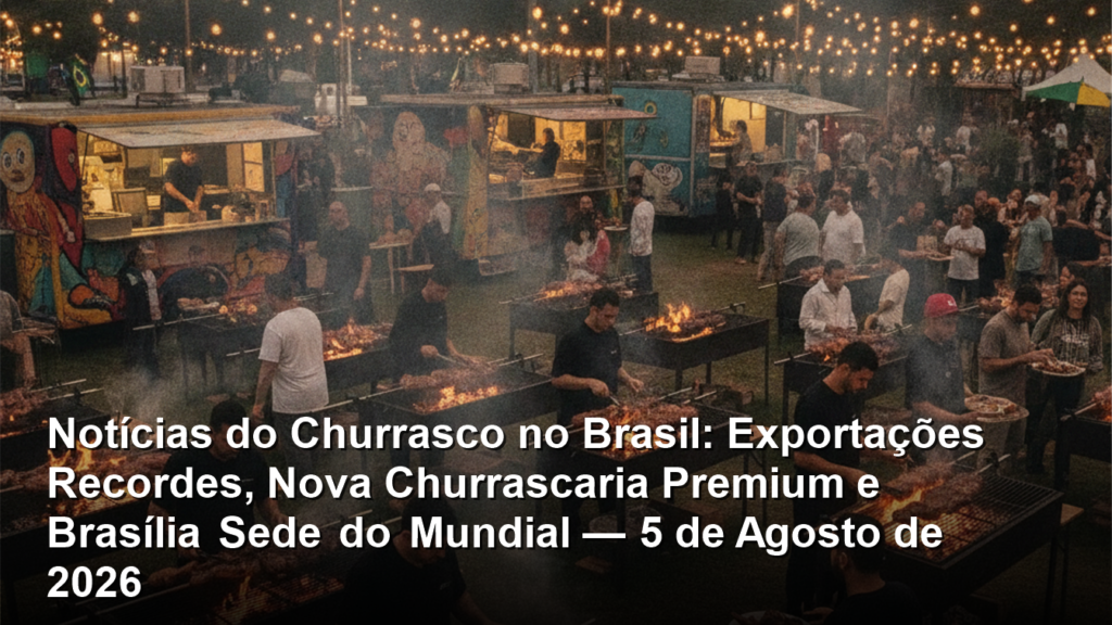 Festival de churrasco brasileiro ao ar livre a noite