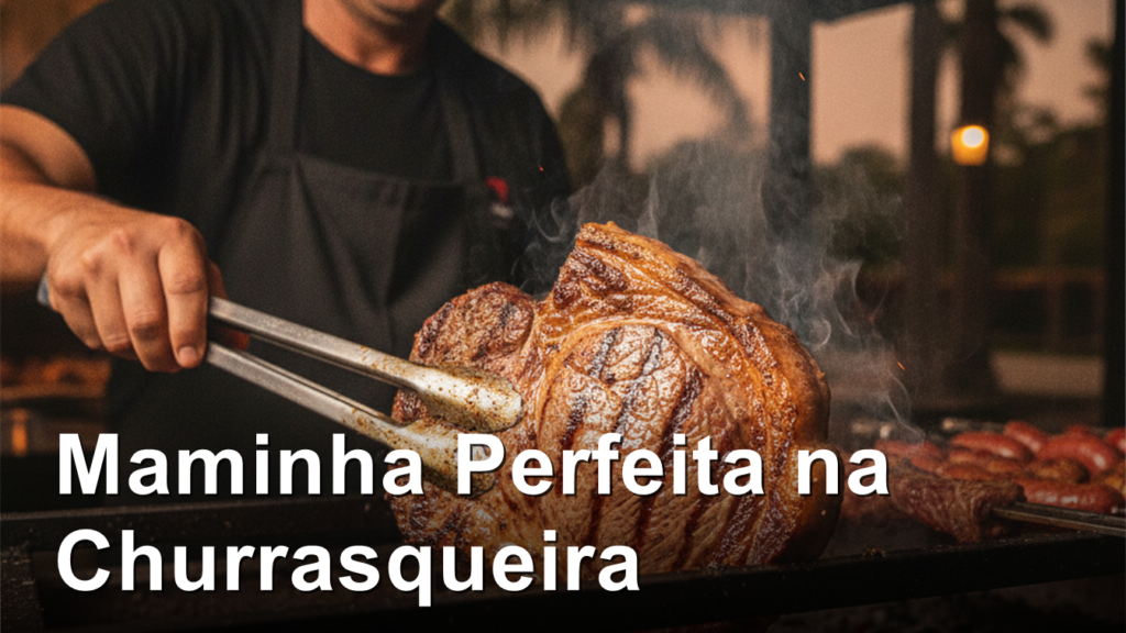 maminha na churrasqueira grelhando na brasa