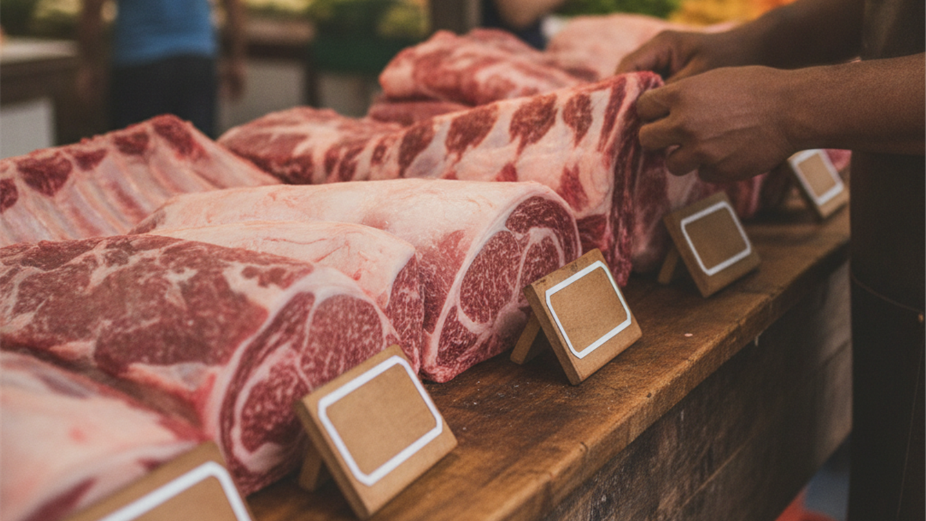 corte de carne bovina em acougue brasileiro