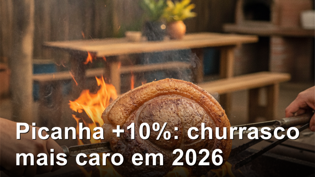 Picanha sendo grelhada no churrasco brasileiro