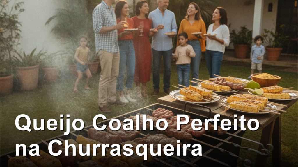 queijo coalho na churrasqueira grelhado dourado