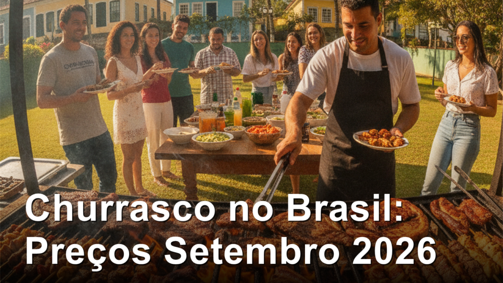 Churrasco picanha espetinhos na brasa Brasil setembro 2026
