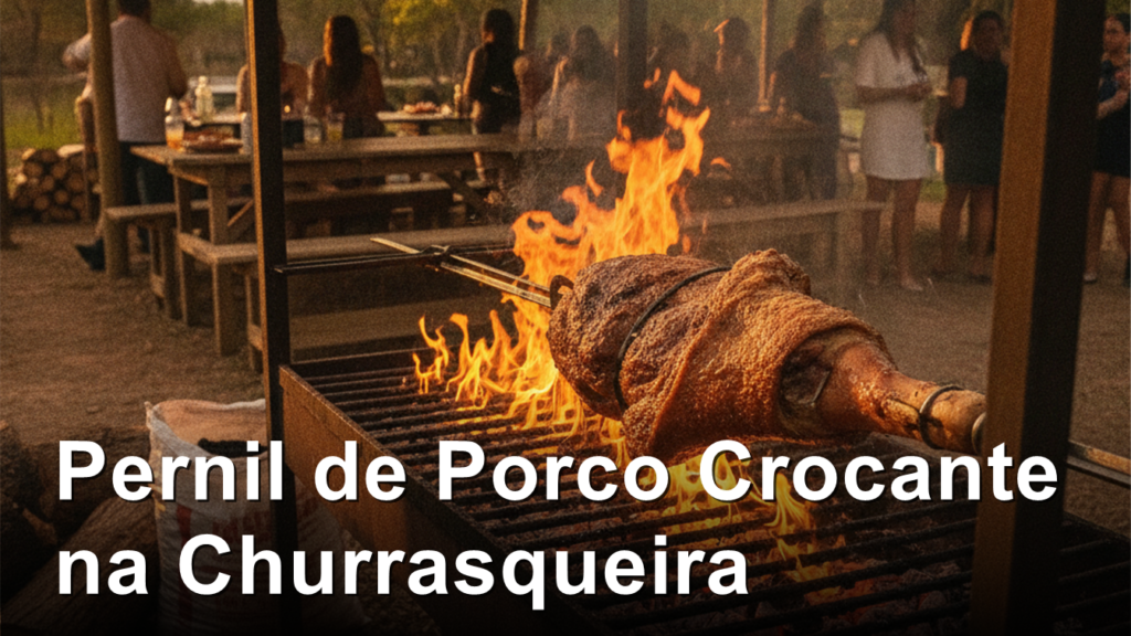 pernil de porco crocante na churrasqueira