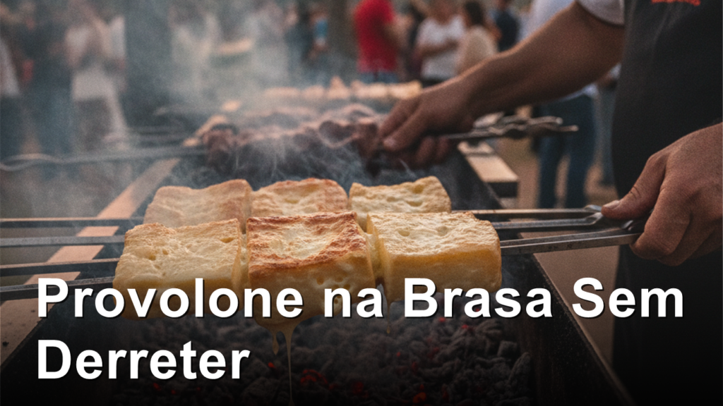 Provolone grelhado na brasa da churrasqueira
